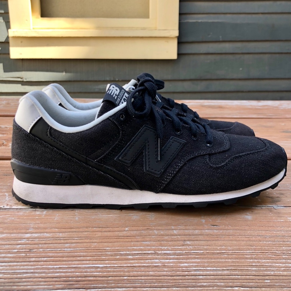 Black & White Denim New Balance 696